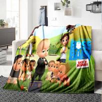 1pc Baby Boss Returns Flannel Blanket,Ultra Soft Warm Plush Throw for Home Bedroom Bed Sofa Cover Camping Picnic gift Y72422 75cmx90cm