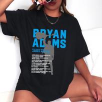 Bryan Adams marškinėliai Koncerto atributika Bryan Adams Australijos turas Oversized marškinėliai Trumpomis rankovėmis marškinėliai Unisex Unisex Pavasariui Vasarai S gray