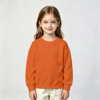 Boys and Girls Long Sleeve Color Hoodie Kids Casual Comfortable Pullover Sweatshirt 120 oranžinė
