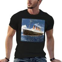 The most popular ship of all times Titanic TShirt t shirt Unisex casual t shirts for Unisex cotton TShirt L black