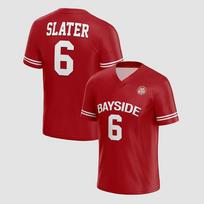 Bayside 'AC Slater' Tigers Football Jersey Saved By The Bell Design Print Soccer T-shirt Short Sleeve Unisex Streetwear Casual M red