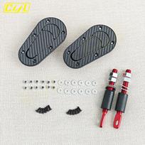 2Pcs Black Carbon Fiber Front Hood Engine Bonnet Pin Latch Lock Universal for Racing Car Safety Protection with / without keys CF with lock gray