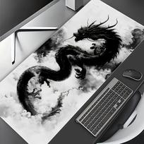 Extralarge Gaming Mouse Pad Dragon Design Highquality Antislip Rubber Material Highdefinition Color Printing 800x300x2mm black
