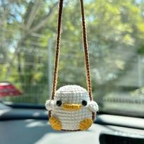Cute Handmade Knitted Animal Car Charms Frog Penguin Duck Chick Car Interior Decoration Lovely Auto Accessories