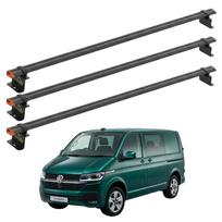 VW Transporter T6 2015-2024 roof rack, spot mount, black, 3 bars