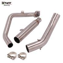 For CFMOTO NK250 NK250SR 300NK NK300 300SS NK300SR Motorcycle Exhaust Full System Escape Moto Front Pipe Carbon Fiber Muffler Front Link Pipe A gray