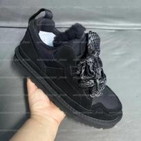 Platform shoes real fur integrated snow boots women's new winter velvet warm cotton shoes sports casual board shoes 41 black