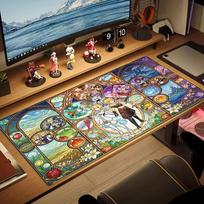 Genshin Impact Color Mouse Pad Large Gaming Table Cushion Non-slip Laptop Tablet Big Mousepad XXL Mat Mini PC Playmat With Lock edge 30cmx60cm(11.8x23.6inch)