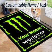 Custom Text Printed Rug Monster Energy Non Slip Floor Carpet For Home Room Decor 60cmx90cm
