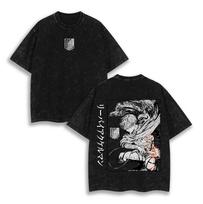 Levi Ackerman v2 Attack on Titan Washed T-Shirt L gray