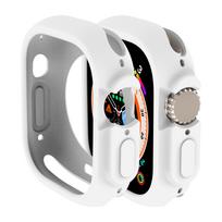 Dėklas Apple Watch Ultra 4 3 49mm Apyrankei Visapusiškai Atsparus Smūgiams TPU Apsauginis Minkštas Silikoninis Juostelės Dangtelis Buferis Atsparus Įbrėžimams Ultra 2 3 4 49mm balta