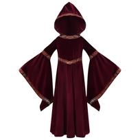 Halloween Parent-Child Costume Girls Party Costume Adult European Medieval Burgundy Vampire S black