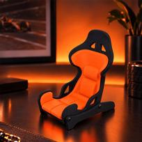 3D Printed Racing Seat Phone Holder Novelty Simulation Racing Chair Stand  Office Gaming Table oranžinė