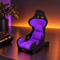 3D Printed Racing Seat Phone Holder Novelty Simulation Racing Chair Stand  Office Gaming Table violetinė