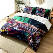 Cyberpunk 2077 3pc Duvet Cover Set Simple Modern Bedding Set Wrinkle Resistant Soft Fabric All Season Use a perfect gift 135cmx200cm gray