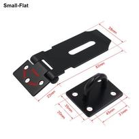 Stainless Steel Padlock Hasp Burglar-proof Shed Latch Practical Door Clasp Lock S-Flat Black