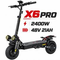 EMANBA X6 PRO Elektrinis paspirtukas - Valdomas per programėlę, Nuotolinio valdymo pultas, 2400W Dvigubi varikliai, 48V21AH Ličio baterija, Maksimalus greitis 50 km/h, Maksimali apkrova 150 kg X6 PRO-2400W48V21AH-dd1