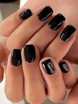 ARTAUG 24PCS Press On Nails Short Square Wine Red Full Cover Fake Nail Set Summer Nails Tipsy Christmas Mother's Day Glisten juoda