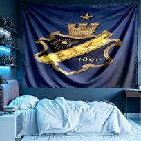 AIK Fotboll Print Tapestry, Lightweight Wall Hanging, for Bedroom, Dorm, Living Room, Home Art Decor, Birthday Christmas Gift for Friends 150cmx200cm beige