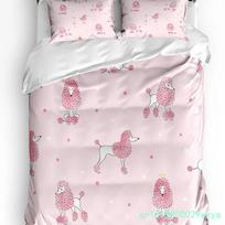 Pet Sausage Dog Dachshund Cartoon Bedding Set 3pcs Duvet Cover Pillowcase Kids Adult Quilt Cover Double Bed Set Home Textile EU single(135x200cm) white
