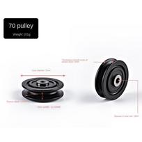 Fitneso įrangos dalys Nailoninis skriemulys Kabelio mašinos dalis Nailoninis guolis Patvarus skriemulio ratas 70mm black