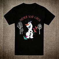 25/26 Vasariniai Disney Ledo šalis Olafas Per vėsus T-shirt Gryna medvilnė Vyriški Moteriški Toks pat stilius Laisvalaikio T-shirt Tėvų ir vaikų apranga XL gray