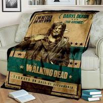 3D Horror TV The Walking Dead TWD Blanket,Soft Throw Blanket for Home Bedroom Bed Sofa Picnic Travel Office Cover Blanket Kids 75x90cm brown