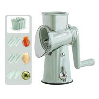 5 In 1 Rotarys Cheese Shredder Vegetables Slicers Replaceable Food Shredder Non Slip Base Dicer designed for Making Hashbrown Culinary Tools gray