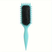 1Piece Candy Brush Curly Hair Styling Brush-Detangling With Prongs, Reduces Pulling Separation  Nylon Bristles For All Curl Types black