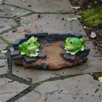 Resin Frog Sewer Decor Cute Fauna Theme Gutter Downspout Statue Weather Resistant for Outdoor, pilka spalva