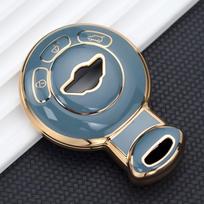 TPU Automobilio Raktų Dėklas Dangtelis Bmw Mini Cooper S Roadster R55 R56 R57 R58 R59 Nuotolinio Raktelio Korpuso Laikiklis Vienos Mygtuko Paleidimo Aksesuarai gray
