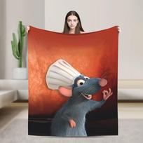Mielas Ratatouille flanelinis pledas Pavasariui Šiltas Minkštas metamas pledas Berniukui Mergaitei Svetainei Estetiškas lovatiesė Sofos lovos užvalkalas Size: 150*200cm, Weight: 230 GSM
