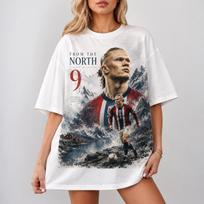 Erling Haaland Iš Šiaurės 9 Marškinėliai | Comfort Colors Norvegijos Futbolo Gerbėjo Marškinėliai | Dovana Futbolo Mėgėjams XL gray
