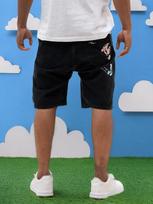 Men's Black Smurfs Gargamel Pocket Baggy Jeans Shorts L black