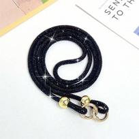 Visas deimantinis karoliukų telefono pakabukas Ilgas kalnų krištolo crossbody dirželis Auksinis karoliukas krepšio pakabukas black įvairiaspalvis