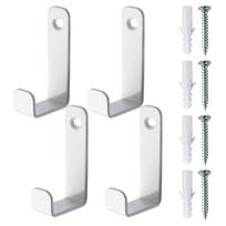 4pcs Coat Hook L Shaped Ladder Hooks for Wall and Garage Storage with Screws Wall Mounted Door Storage Clothes Hook balta
