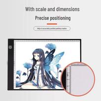LED Tracing Light Box for Calligraphy & Sketching (A4, A5, B5) A5 stepless dimming without scale (wiring) gray