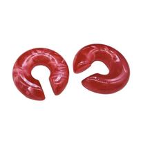 Acrylic C Shape Ear Cuff Round No Piercing Earrings INS Ear Clip Earrings  Gift raudona