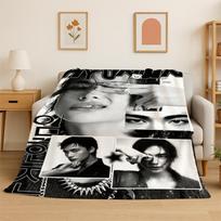 Kpop Hyunjin Stray Kids Muzikinis flanelinis pledas Minkštas šiltas pledas miegamajam svetainei lovai kelionei stovyklavimui iškylai Dovana 80x120cm