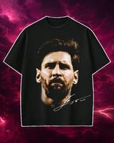 Messi Big Face T-Shirt Portugal Football Tee, Vintage Soccer Graphic Shirt, Streetwear Oversize Tee, PNG, Cristiano Style T-Shirt Mens Kids 120 black
