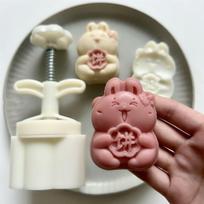 75g Mooncake Molds Teapot Shape Pastry Mold DIY Pastry Tool Hand Press Mould  Mid-Autumn Festival B gray