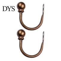 Practical Curtain Holders 2Pcs U-Shaped Ball Decor Easy Installation Hooks Buckles Simple Clothes Iron Window Accessories S bronza
