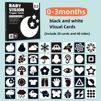 Montessori 0-12Month Baby Visual Stimulation Cards High Contrast Flash Card Baby For Children Cognition Toy Early Learning Toy white