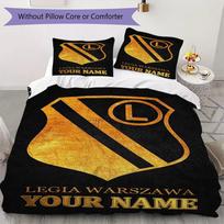 Custom Name Legia Warszawa Pattern Bedding uilt Set uilt Cover Pillowcase Home Decoration Birthday Gift (1*duvet cover+2*pillowcase without core) 135x200cm orange