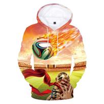 Unisex 3D Printed World Cup Hoodie with Argentina & Brazil Flags 160 beige