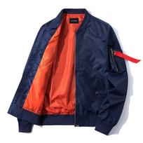 Mens Casual Oversized Stand Collar Nylon Jacket With Multiple Pockets Windproof Water Resistant S red