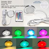 16 Color RGB Light Kit For Bambu Lab Led Lamp Kit USB Round LED Aluminum Alloy Light LED Cabinet Lights 3D-Printed Accessories