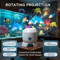 KEBIDU LED dinaminis vandenyno projektorius naktinė lemputė įkraunama aplinkos šviesa miegamajam, svetainei, šventėms, Kalėdoms, vaikų dovanoms the underwater world