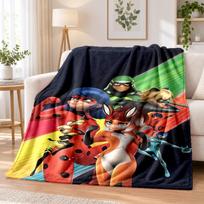 Miraculous Ladybug Flannel Throw Blanket Soft Warm Cozy For Sofa Bed Indoor Home Bedroom Use 80cmx120cm black