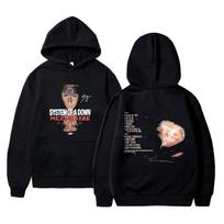 90s Rock Band System of A Down Mezmerize Graphic Hoodie Male Fashion Oversized Streetwear Men Women Alternative Metal Sweatshirt L black